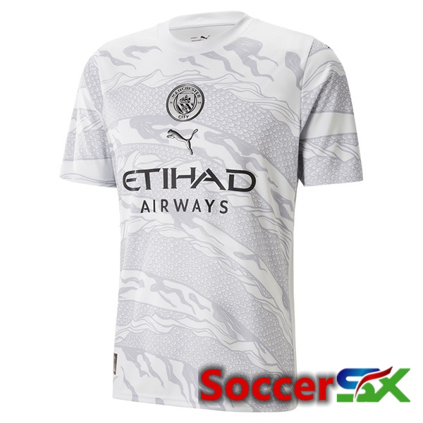 Manchester City Soccer Jersey Year Of The Dragon Grey 2023/2024