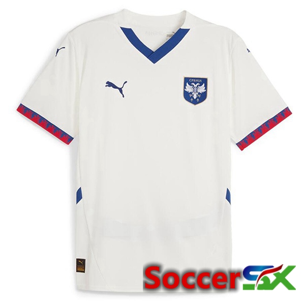 Serbia Away Soccer Jersey White UEFA Euro 2024