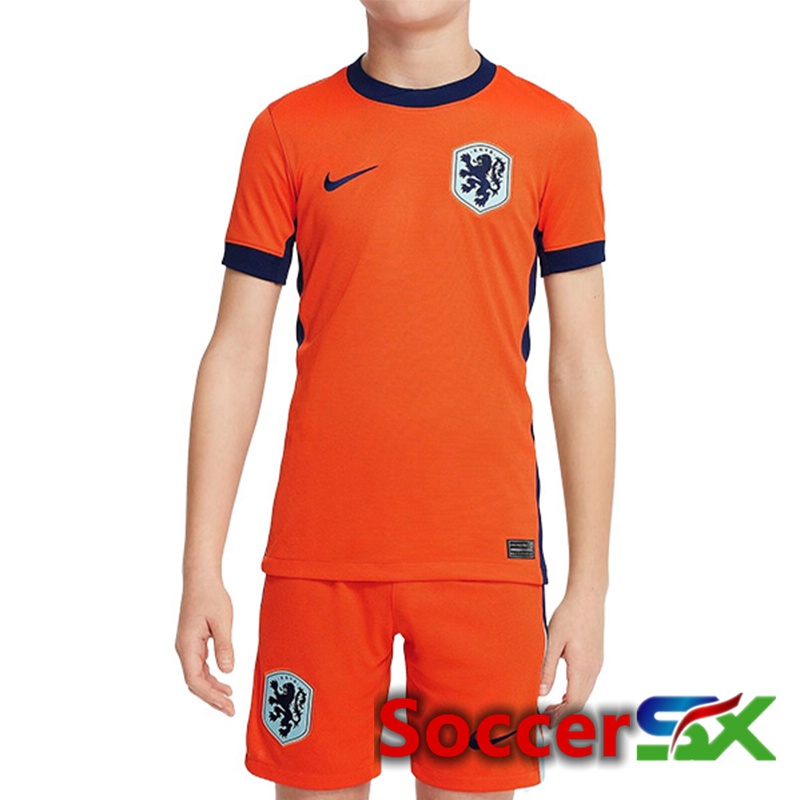 Netherlands Kids Home Soccer Jersey UEFA Euro 2024