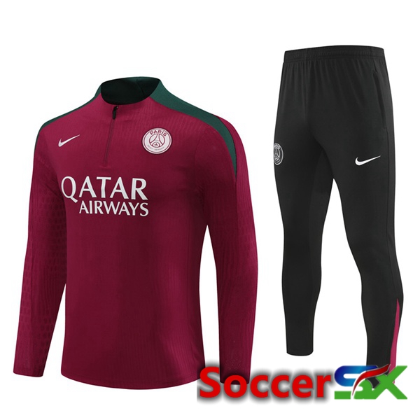 Paris PSG kit Training Tracksuit Red 2024/2025