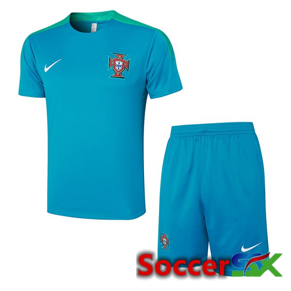 Portugal kit Training T Shirt + Shorts Blue 2024/2025