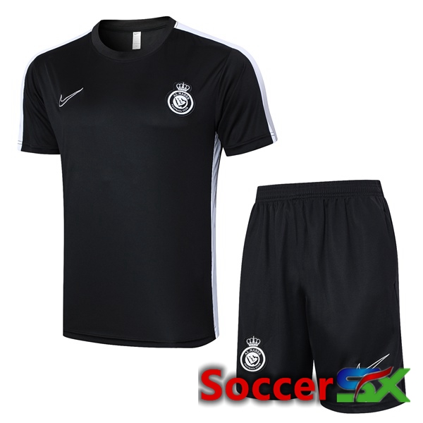 Al-Nassr FC kit Training T Shirt + Shorts Black 2024/2025
