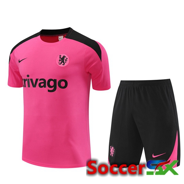 FC Chelsea kit Training T Shirt + Shorts Pink 2024/2025