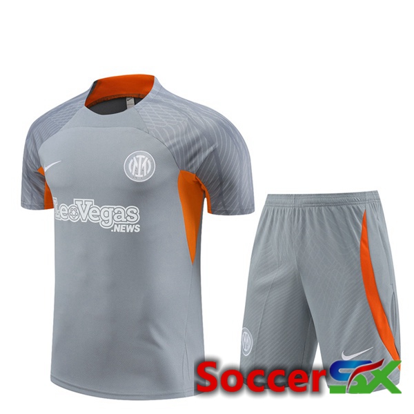 Inter Milan kit Training T Shirt + Shorts Grey 2024/2025