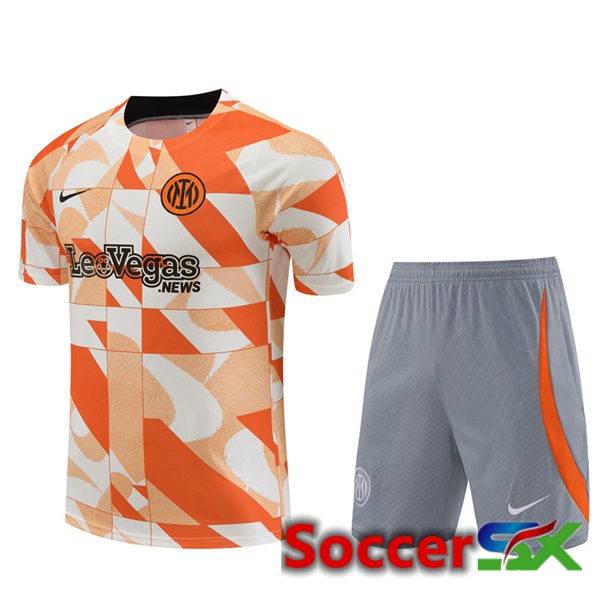 Inter Milan kit Training T Shirt + Shorts Orange 2024/2025