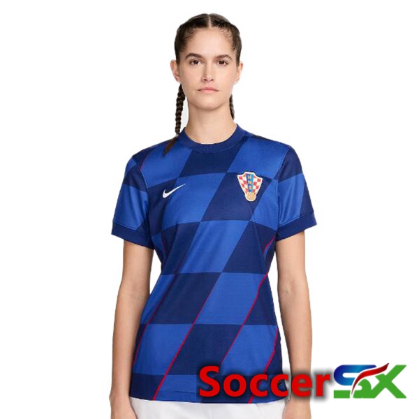 Croatia Womens Away Soccer Jersey Blue 2024/2025