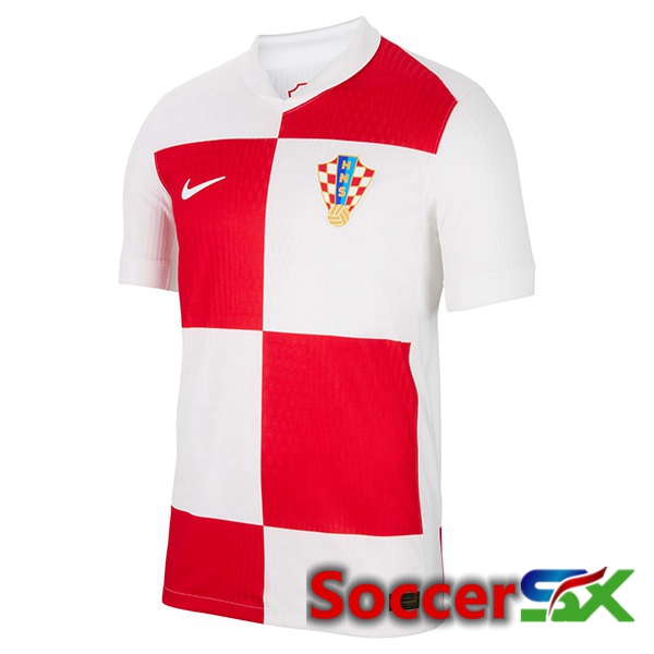 Croatia Home Soccer Jersey White 2024/2025