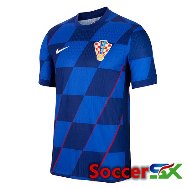 Croatia Away Soccer Jersey Blue 2024/2025
