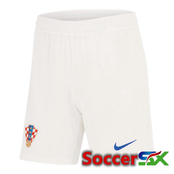 Croatia Home Soccer Shorts White 2024/2025