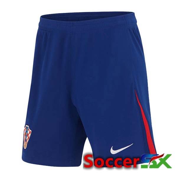 Croatia Away Soccer Shorts Blue 2024/2025