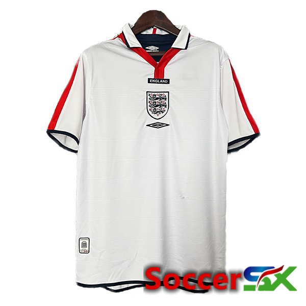 England Retro Home Soccer Jersey White 2004
