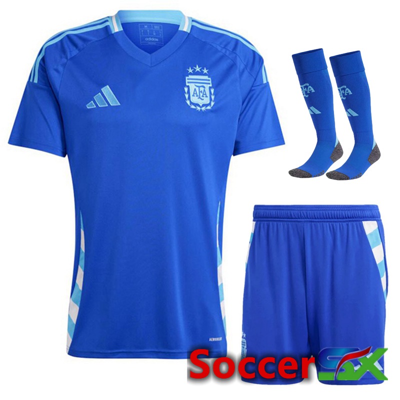 Argentina Away Soccer Jersey (Shorts + Socks) Kit 2024/2025