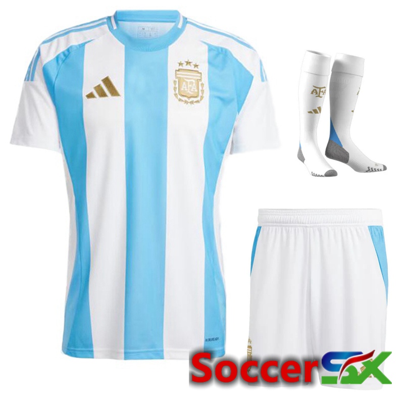 Argentina Home Soccer Jersey (Shorts + Socks) Kit 2024/2025