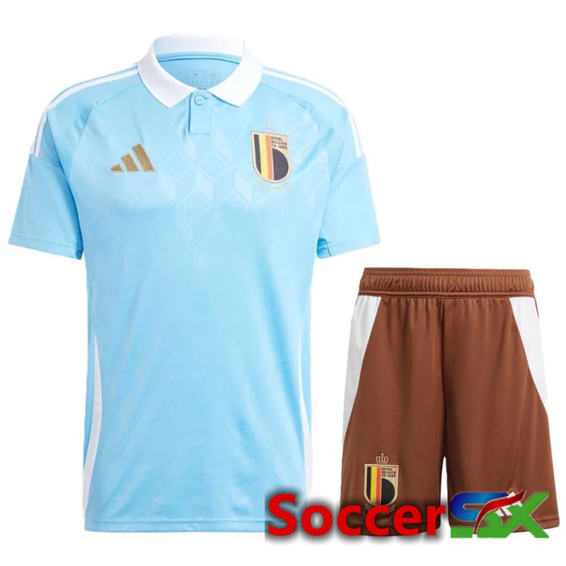 Belgium Away Soccer Jersey + Shorts Kit UEFA Euro 2024