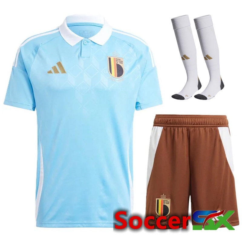 Belgium Away Soccer Jersey (Shorts + Socks) Kit UEFA Euro 2024