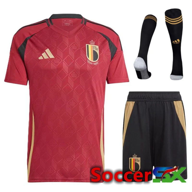 Belgium Home Soccer Jersey (Shorts + Socks) Kit UEFA Euro 2024