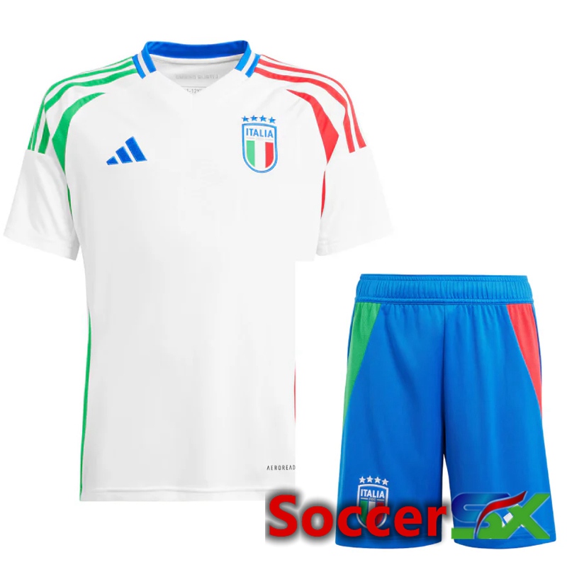 Italy Away Soccer Jersey + Shorts Kit UEFA Euro 2024