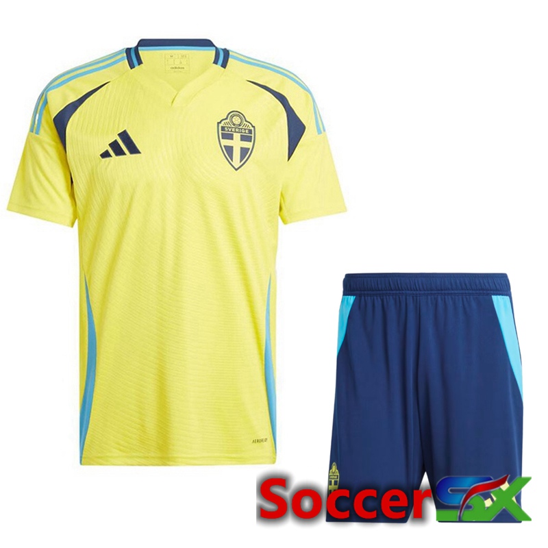 Sweden Home Soccer Jersey + Shorts Kit 2024/2025