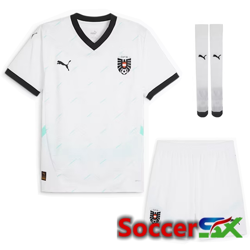 Austria Away Soccer Jersey (Shorts + Socks) Kit 2024/2025