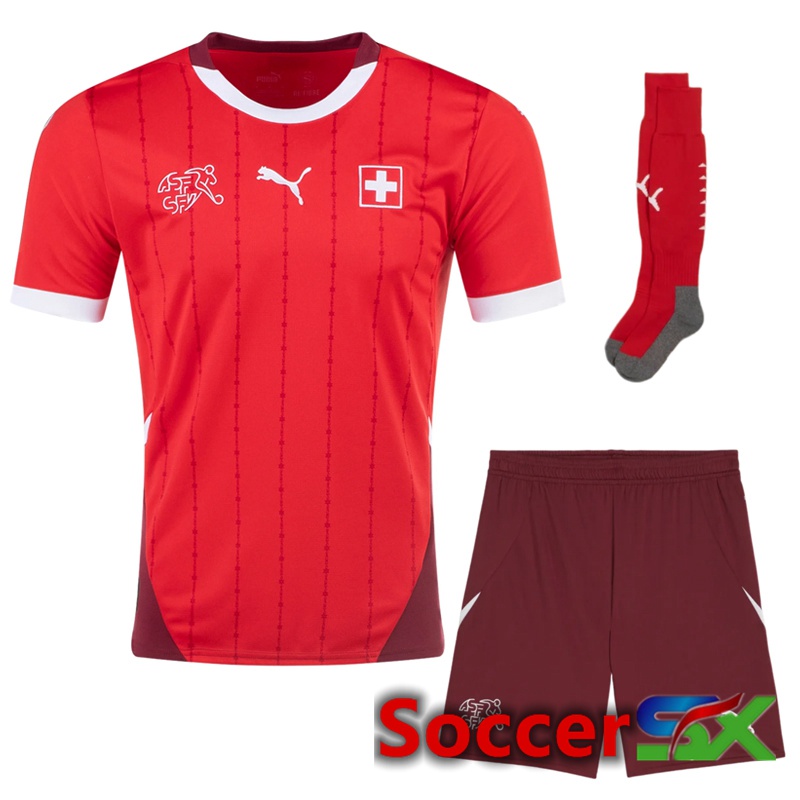 Swiss Home Soccer Jersey (Shorts + Socks) Kit 2024/2025