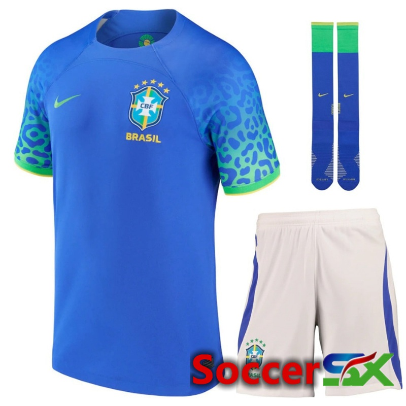 Brazil Away Soccer Jersey (Shorts + Socks) Kit 2024/2025