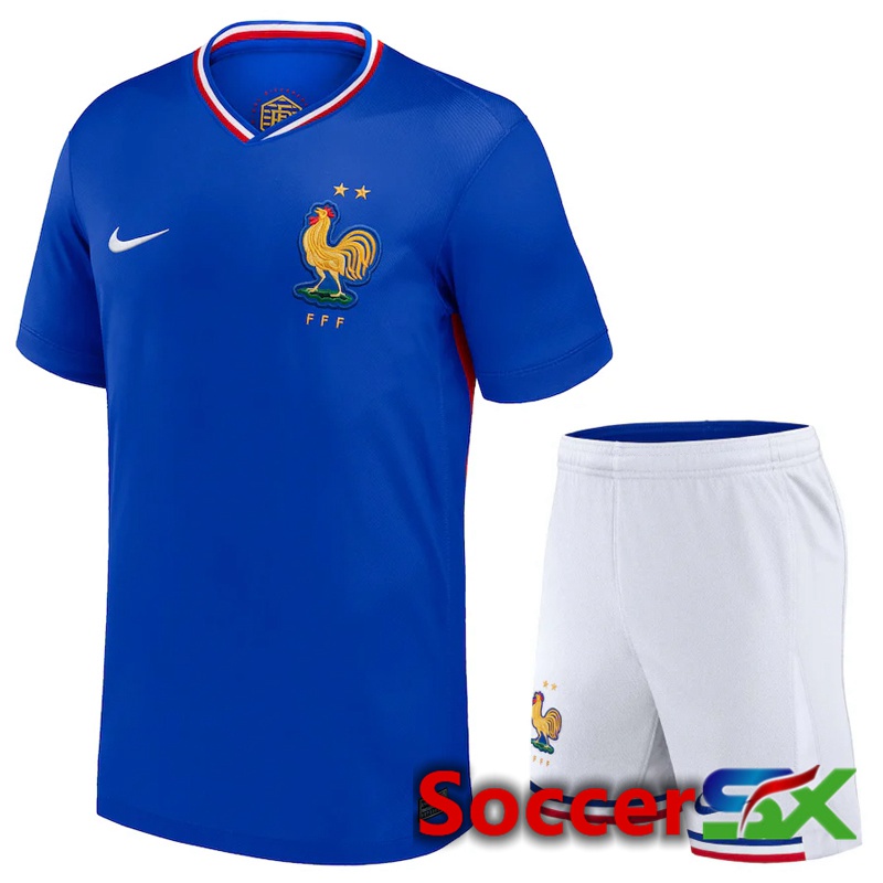 France Home Soccer Jersey + Shorts Kit 2024/2025