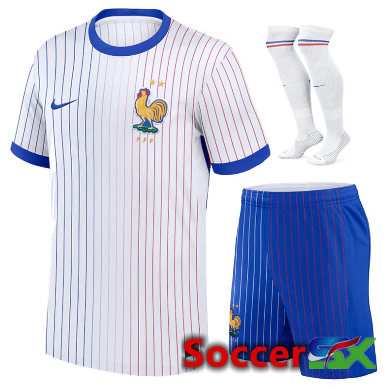 France Away Soccer Jersey (Shorts + Socks) Kit UEFA Euro 2024