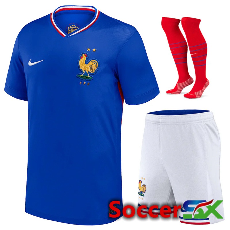 France Home Soccer Jersey (Shorts + Socks) Kit 2024/2025