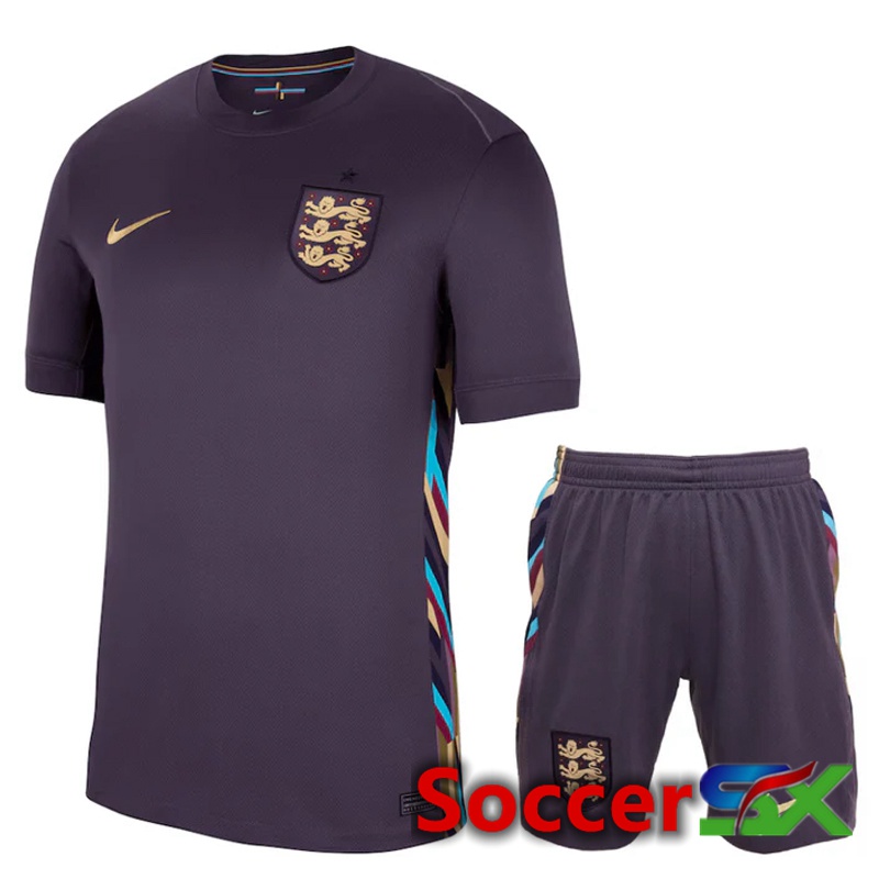 England Away Soccer Jersey + Shorts Kit 2024/2025