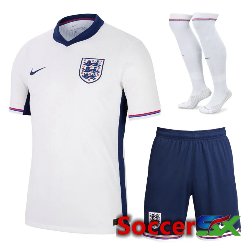 England Home Soccer Jersey (Shorts + Socks) Kit UEFA Euro 2024