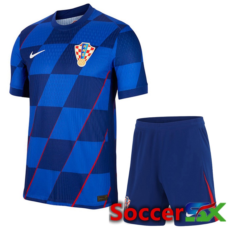 Croatia Away Soccer Jersey + Shorts Kit 2024/2025