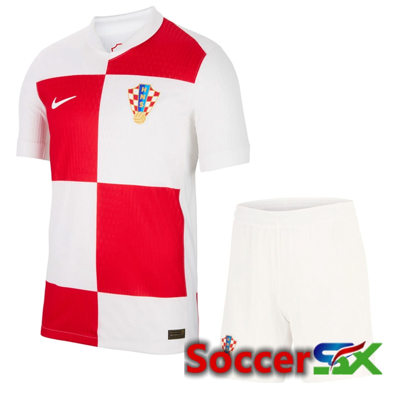 Croatia Home Soccer Jersey + Shorts Kit UEFA Euro 2024