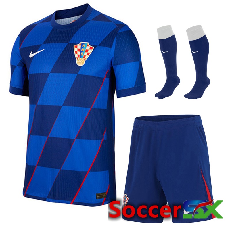 Croatia Away Soccer Jersey (Shorts + Socks) Kit 2024/2025