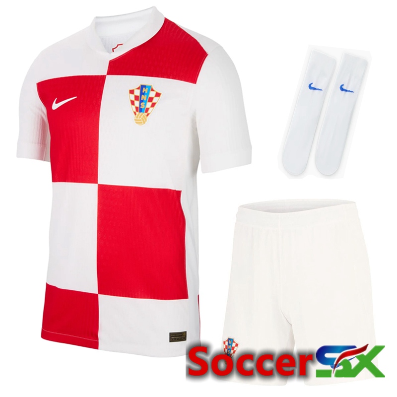 Croatia Home Soccer Jersey (Shorts + Socks) Kit 2024/2025