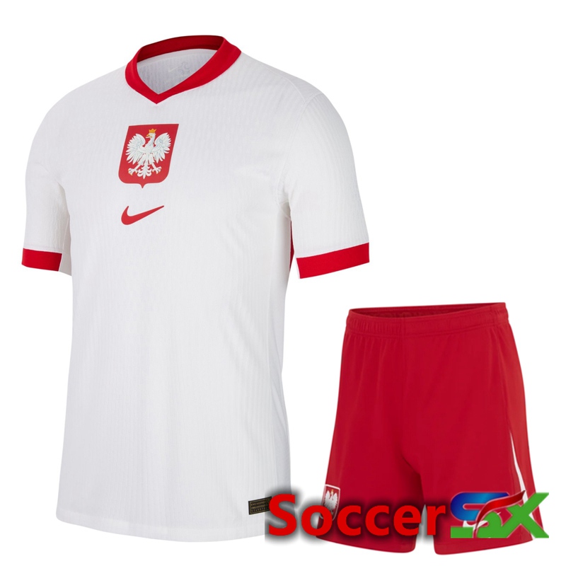 Poland Home Soccer Jersey + Shorts Kit 2024/2025
