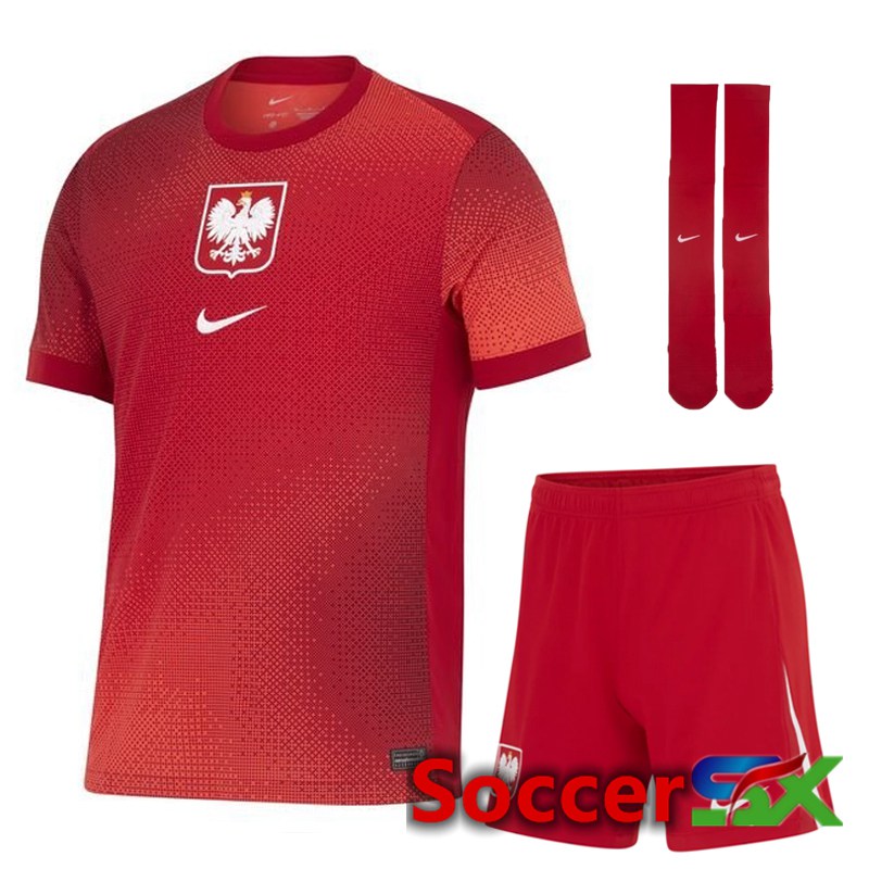 Poland Away Soccer Jersey (Shorts + Socks) Kit 2024/2025