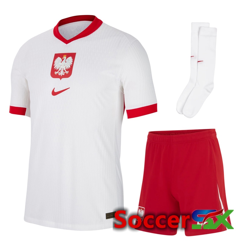Poland Home Soccer Jersey (Shorts + Socks) Kit 2024/2025