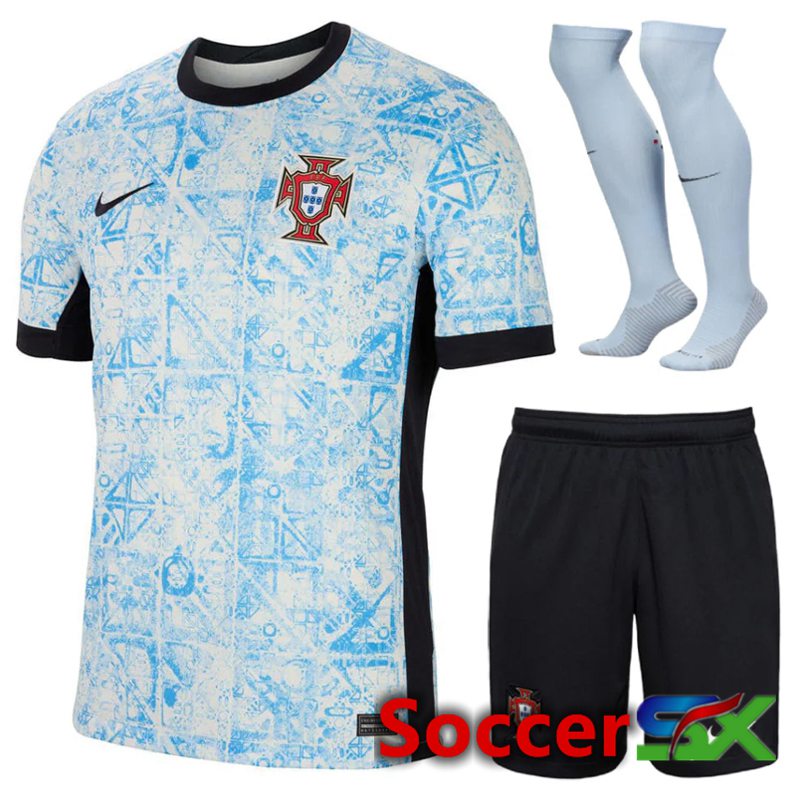 Portugal Away Soccer Jersey (Shorts + Socks) Kit UEFA Euro 2024