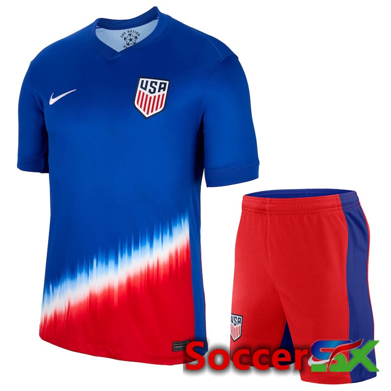 USA Away Soccer Jersey + Shorts Kit 2024/2025