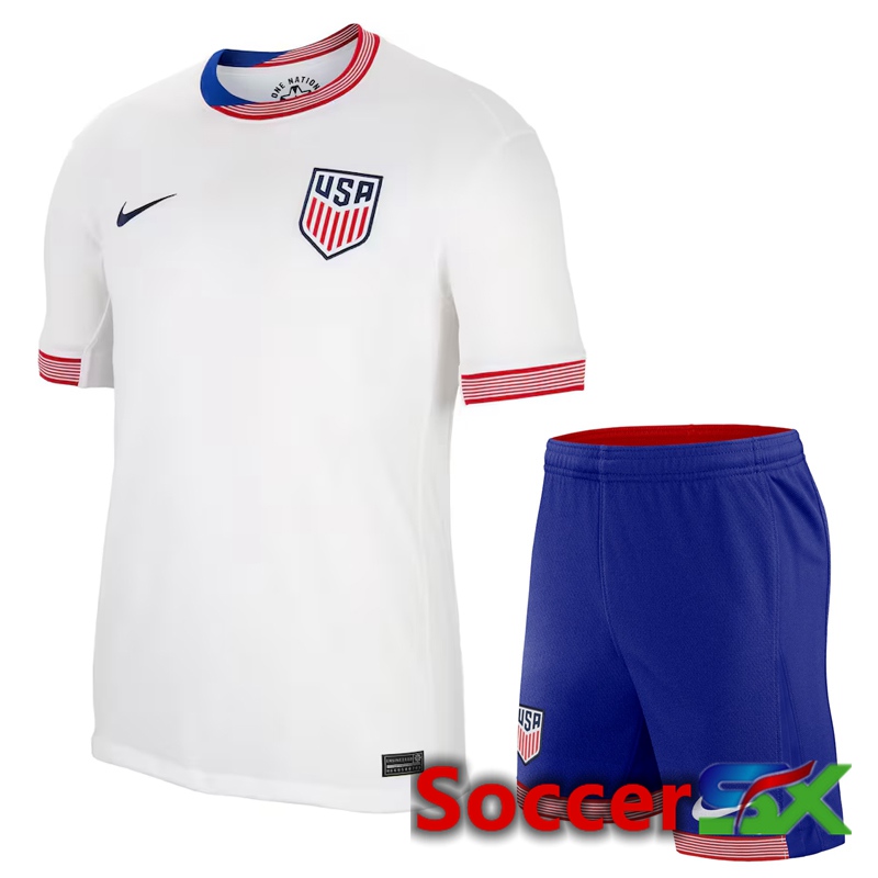 USA Home Soccer Jersey + Shorts Kit 2024/2025