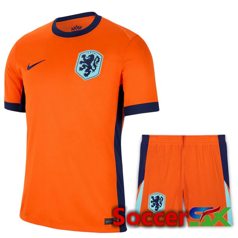 Netherlands Away Soccer Jersey + Shorts Kit UEFA Euro 2024