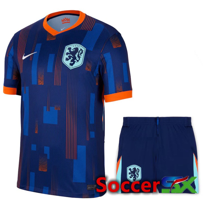 Netherlands Home Soccer Jersey + Shorts Kit UEFA Euro 2024