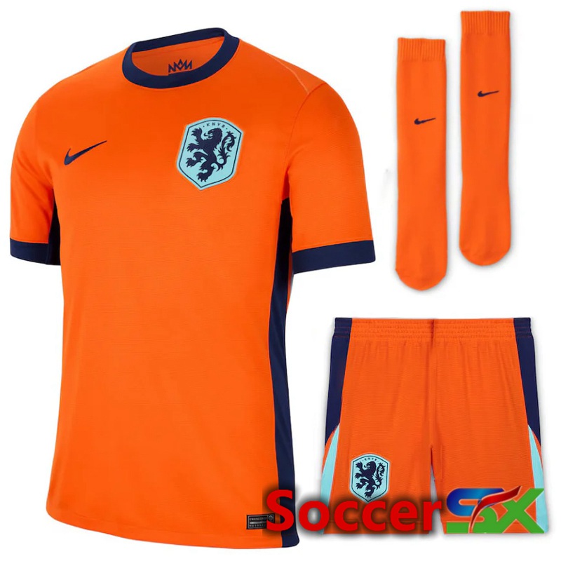 Netherlands Away Soccer Jersey (Shorts + Socks) Kit UEFA Euro 2024
