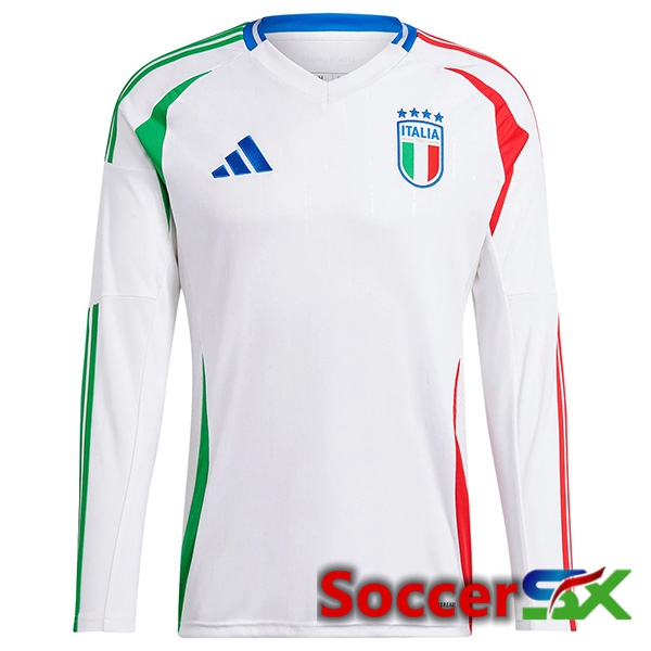Italy Away Soccer Jersey Long Sleeve 2024/2025