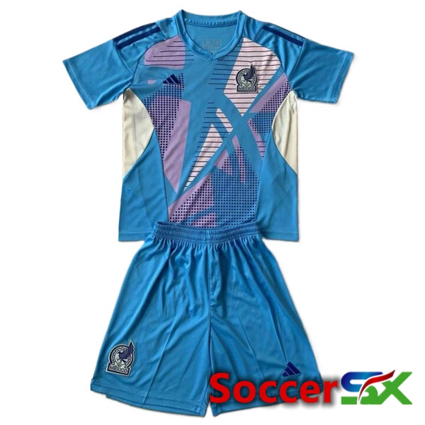 Mexico Kids Goalkeeper Soccer Jersey Blue 2024/2025