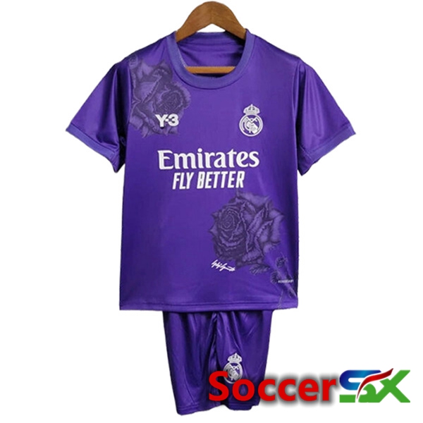 Real Madrid Y3 Kids Soccer Jersey Special Edition Purple 2024/2025