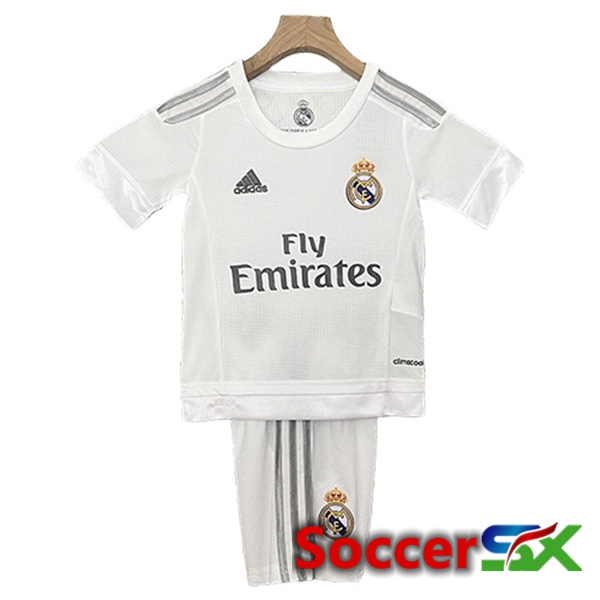 Real Madrid Retro Kids Home Soccer Jersey 2015/016