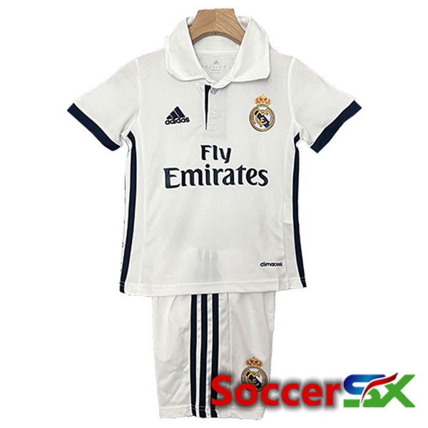 Real Madrid Retro Kids Home Soccer Jersey 2016/2017