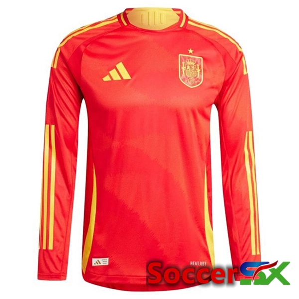 Spain Home Soccer Jersey Long Sleeve 2024/2025