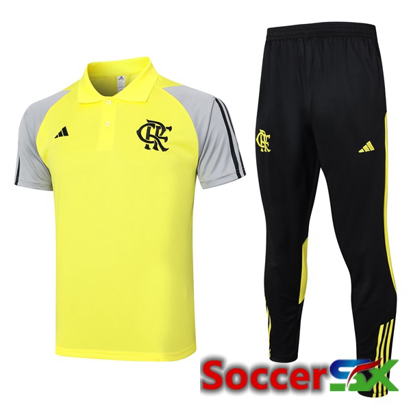 Flamengo Soccer Polo + Training Pants Yellow 2024/2025